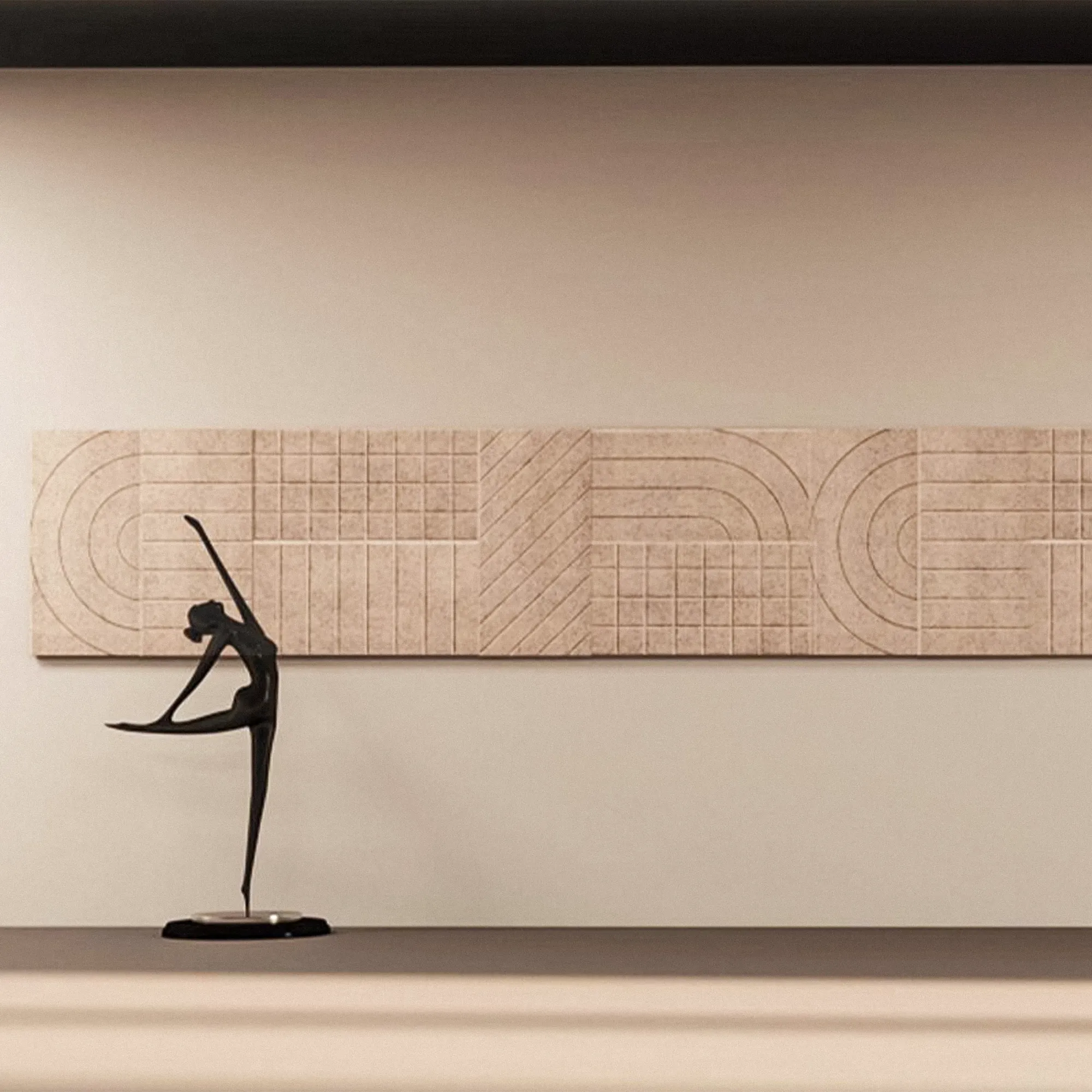 Textură naturală panou acustic decorativ CEWOOD cu model liniar