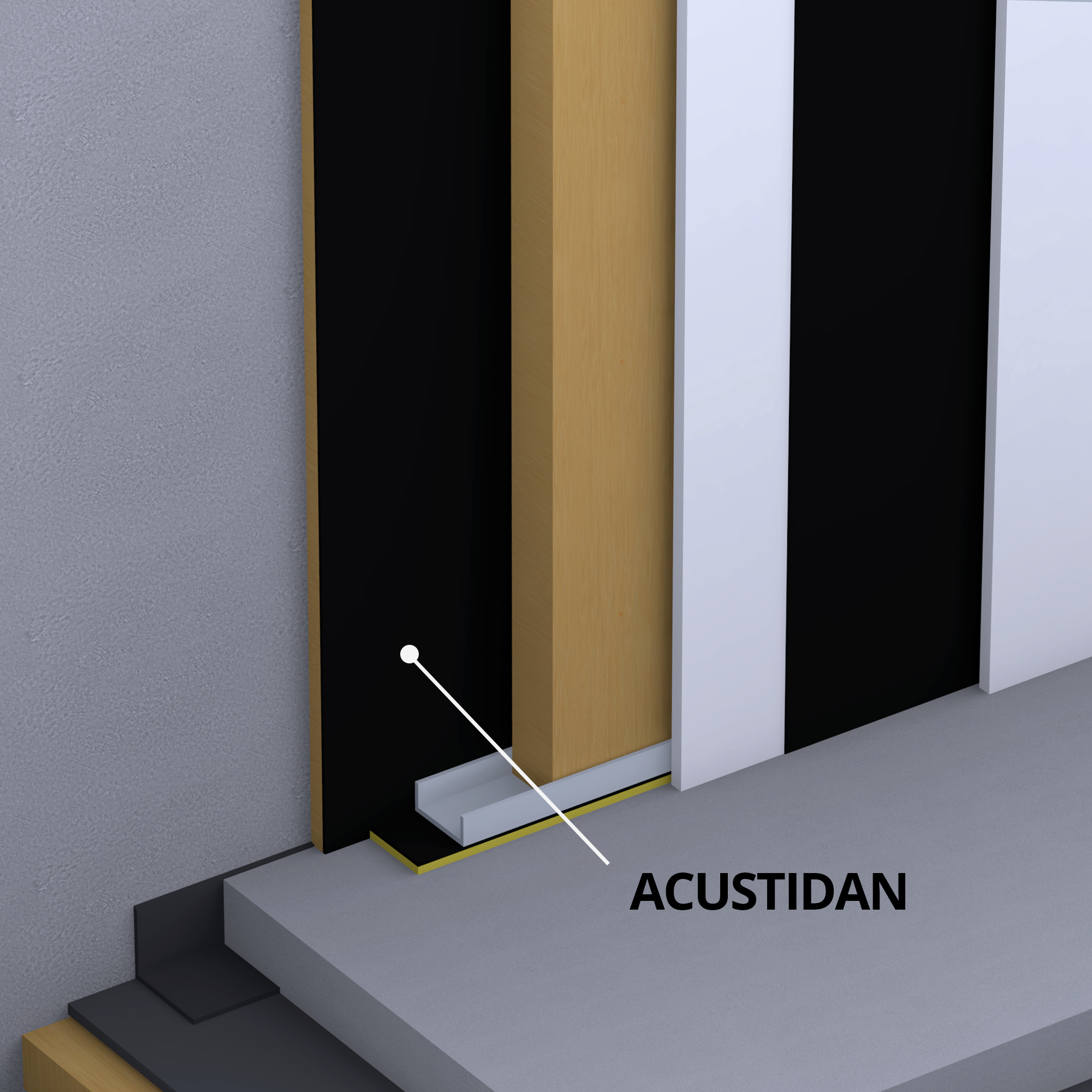 Membrană fonoizolantă multistrat pentru pereți și tavane, ACUSTIDAN 16/4, rolă 6 m²