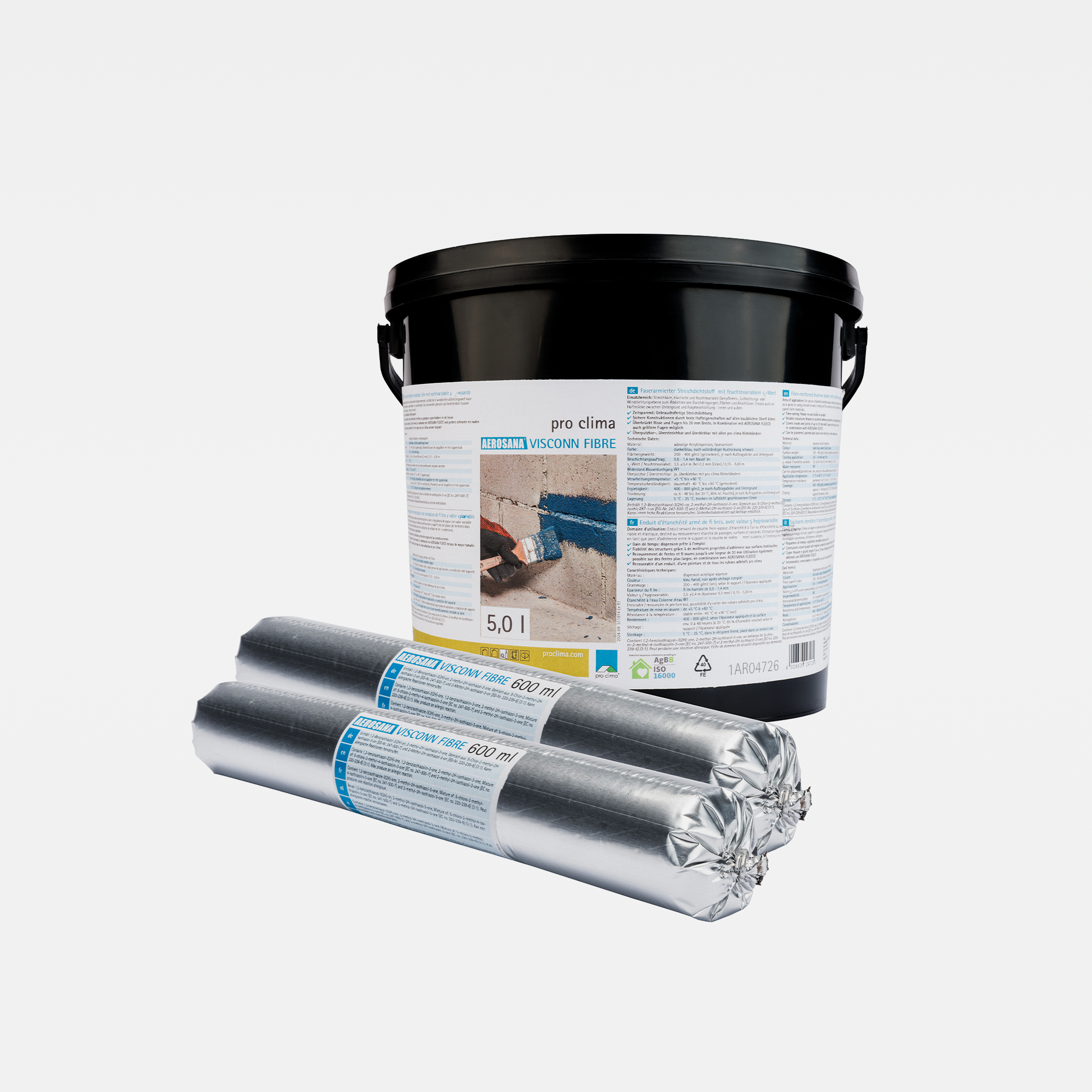 Membrană lichidă pentru etanșarea străpungerilor, AEROSANA VISCONN FIBRE, 600ml/5L
